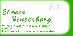 elemer winterberg business card